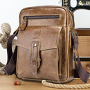 Men's First Layer Cowhide Large Capacity Shoulder Messenger Bag