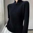 Women's Half-turtleneck Sweater With Soft Design And Inner Wear Base Buckle