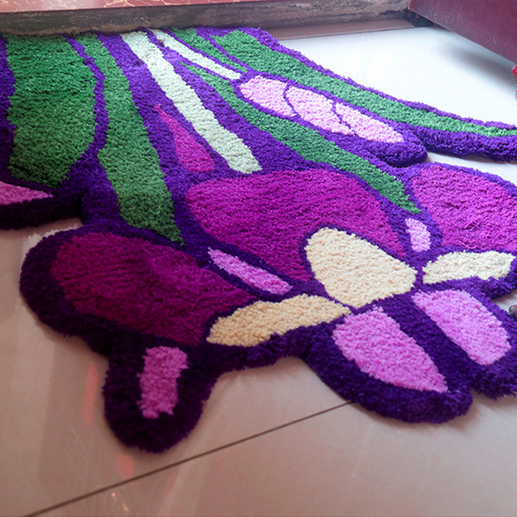 Purple Orchid Rug Bedroom Bedside Mat