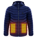 Men Heated Puffer Jacket Electric Heating Coat Insulated Hood Windbreaker 9Heat Zones