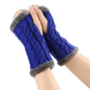 Fleece-lined Fluffy Gloves Twist Knitted Finger Leakage