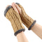 Fleece-lined Fluffy Gloves Twist Knitted Finger Leakage