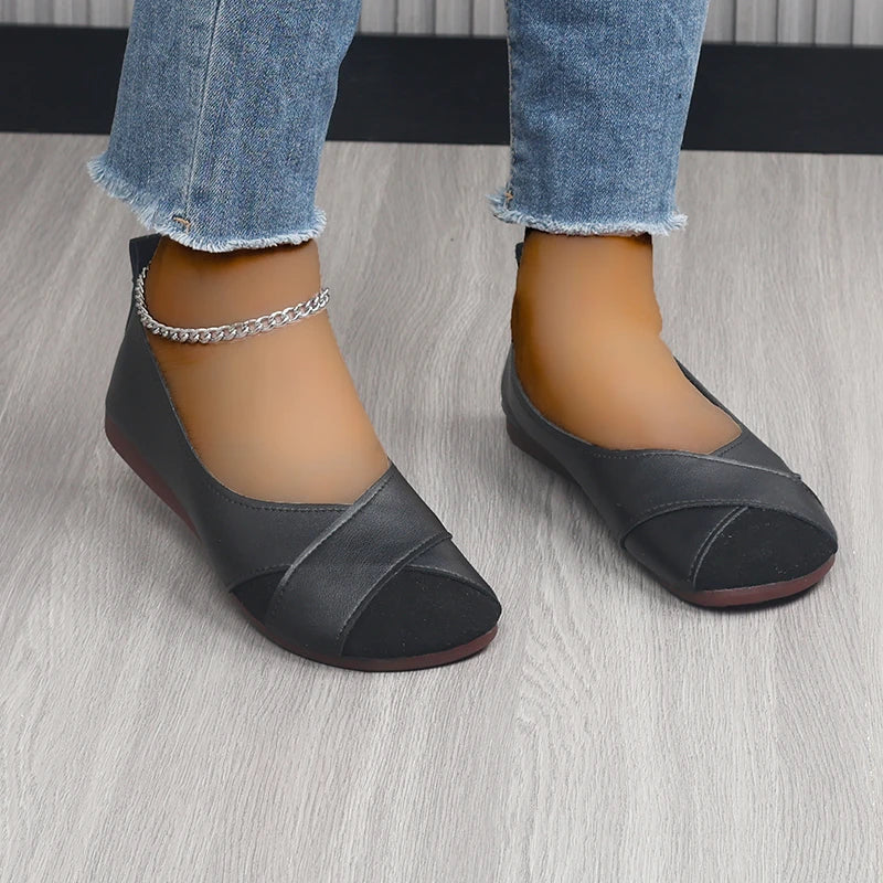 Women's Flats Shoes Loafers Casual Barefoot Moccasin Woman Trendyol Slip-on Comfortable Spring Elegant Low Heels Free Shipping