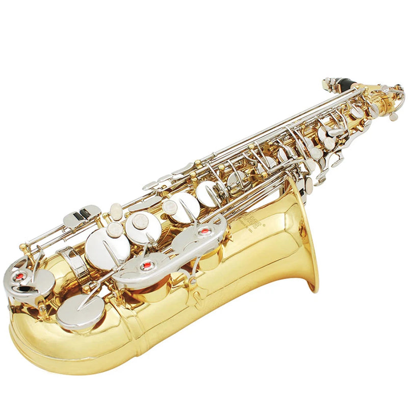 SLADE Alto Saxophone Eb Brass Body Carved Keys White Shell Keys Saxophone with Reed Glove Back Rubbing Coth