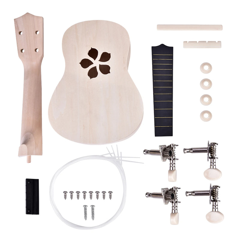 21inch Basswood 4 String Ukelele DIY Kit Instrument Accessory