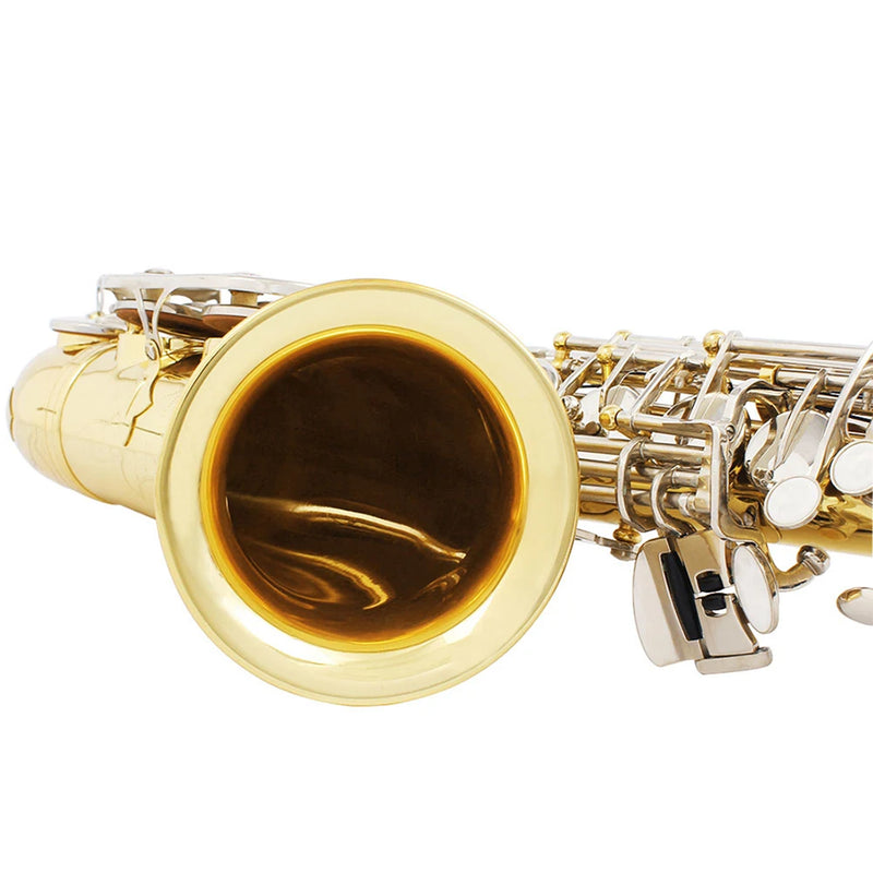 SLADE Alto Saxophone Eb Brass Body Carved Keys White Shell Keys Saxophone with Reed Glove Back Rubbing Coth