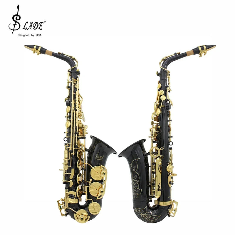 SLADE Eb Alto Saxophone White Shells Keys Brass Body Sax Set with Case Saxophone Accessory Professional Woodwind Instruments