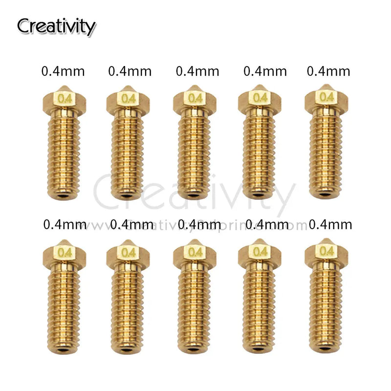 Sidewinder X1& X2 Genius Artillery Volcano Brass Nozzle 0.2-1.2mm M6 Thread Hotend Nozzle For Anycubic Vyper 1.75mm Filament