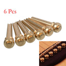 6 Pcs Acoustic Guitar Bridge Pin Guitar Strings Nail Solid Copper Brass Musical Stringed Instruments Guitar Parts Accessories