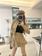 Women's Oblique Zipper Lace-up Cutout Pleated Skirt Suit