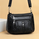 Women's Fashion Sheepskin Large Capacity Multilayer One Shoulder Bag