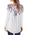 MAYAMANG Women's Floral Tunic Tops Casual Blouse V Neck Long Sleeve Buttons Up T-Shirts (2 Long sleeve-white, Large)